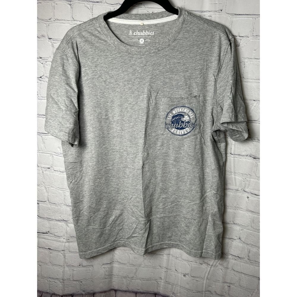 Chubbies Mens Gray The Weekend Has Arrived Graphic Pocket T-Shirt Size M
